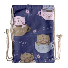 Cute Kittens Sleep Sweetly Mugs Drawstring Bag (large) by Simbadda