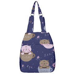 Cute Kittens Sleep Sweetly Mugs Center Zip Backpack by Simbadda