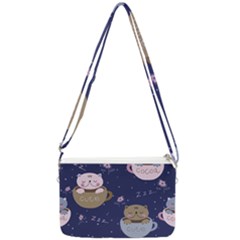 Cute Kittens Sleep Sweetly Mugs Double Gusset Crossbody Bag by Simbadda