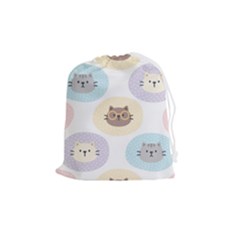 Cute Cat Seamless Pattern Background Drawstring Pouch (medium) by Simbadda