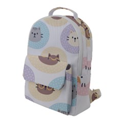 Cute Cat Seamless Pattern Background Flap Pocket Backpack (large) by Simbadda