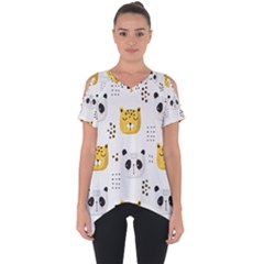 Seamless Pattern Cute Animals Cut Out Side Drop Tee by Simbadda