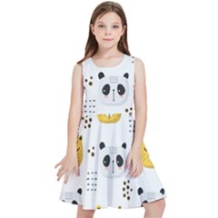 Seamless Pattern Cute Animals Kids  Skater Dress by Simbadda