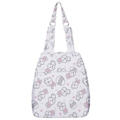 Cute Pattern With Easter Bunny Egg Center Zip Backpack by Simbadda