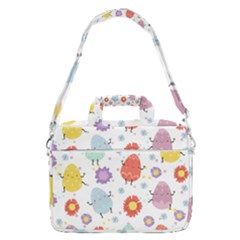 Easter Seamless Pattern With Cute Eggs Flowers Macbook Pro 16  Shoulder Laptop Bag by Simbadda