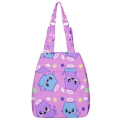 Seamless Pattern With Cute Kawaii Kittens Center Zip Backpack by Simbadda