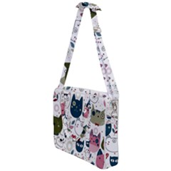 Pattern With Cute Cat Heads Cross Body Office Bag by Simbadda