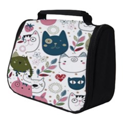 Pattern With Cute Cat Heads Full Print Travel Pouch (small) by Simbadda