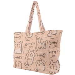 Cat Background Simple Shoulder Bag by Simbadda