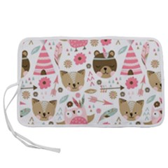 Pink Animals Pattern Pen Storage Case (s) by Simbadda