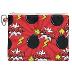 Pop Art Comic Pattern Bomb Boom Explosion Background Canvas Cosmetic Bag (xxl) by Simbadda