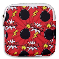 Pop Art Comic Pattern Bomb Boom Explosion Background Mini Square Pouch by Simbadda