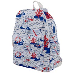 Nautical Cats Seamless Pattern Top Flap Backpack by Simbadda