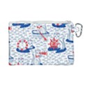 Nautical Cats Seamless Pattern Canvas Cosmetic Bag (Large) View2