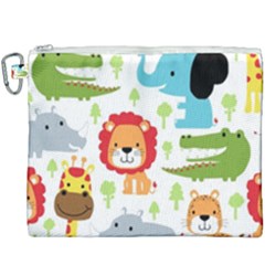 Seamless Pattern Vector With Animals Cartoon Canvas Cosmetic Bag (xxxl) by Simbadda