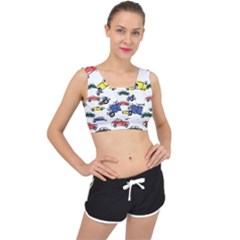 Cars Pattern V-back Sports Bra by Simbadda