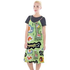 Seamless-pattern-with-wildlife-animals-cartoon Camis Fishtail Dress by Simbadda