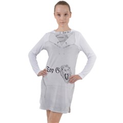 (2)dx Hoodie  Long Sleeve Hoodie Dress by Alldesigners