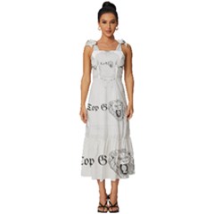 (2)dx Hoodie  Tie-strap Tiered Midi Chiffon Dress by Alldesigners