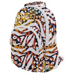 Abstract Geometric Seamless Pattern With Animal Print Rounded Multi Pocket Backpack by Simbadda