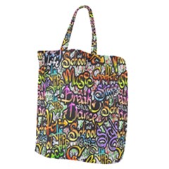 Graffiti Word Seamless Pattern Giant Grocery Tote by Simbadda