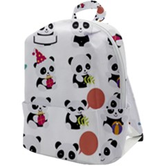 Playing Panda Cartoon Zip Up Backpack by Simbadda