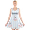 French-bulldog-dog-seamless-pattern V-Neck Sleeveless Dress View1