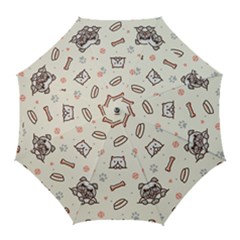 Pug-dog-cat-with-bone-fish-bones-paw-prints-ball-seamless-pattern-vector-background Golf Umbrellas by Simbadda