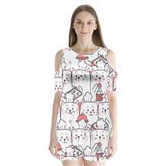 Cute-cat-chef-cooking-seamless-pattern-cartoon Shoulder Cutout Velvet One Piece by Simbadda