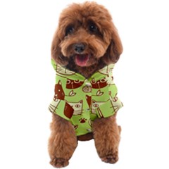 Cute-hand-drawn-cat-seamless-pattern Dog Coat by Simbadda