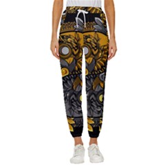 Yin-yang-owl-doodle-ornament-illustration Women s Cropped Drawstring Pants by Simbadda