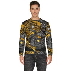 Yin-yang-owl-doodle-ornament-illustration Men s Fleece Sweatshirt by Simbadda