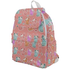 Cute-kawaii-kittens-seamless-pattern Top Flap Backpack by Simbadda