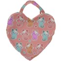 Cute-kawaii-kittens-seamless-pattern Giant Heart Shaped Tote View1