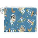 Seamless-pattern-funny-astronaut-outer-space-transportation Canvas Cosmetic Bag (XXL) View1