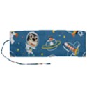 Seamless-pattern-funny-astronaut-outer-space-transportation Roll Up Canvas Pencil Holder (M) View1