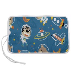 Seamless-pattern-funny-astronaut-outer-space-transportation Pen Storage Case (l) by Simbadda