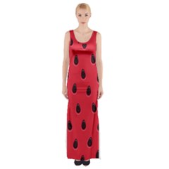 Seamless-watermelon-surface-texture Thigh Split Maxi Dress by Simbadda