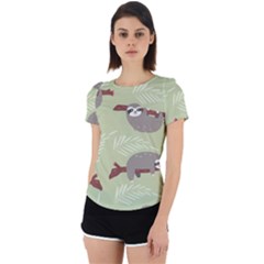 Sloths-pattern-design Back Cut Out Sport Tee by Simbadda