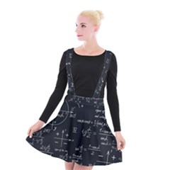 Mathematical-seamless-pattern-with-geometric-shapes-formulas Suspender Skater Skirt by Simbadda