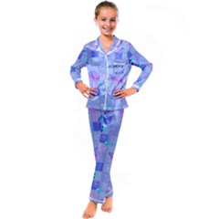 Seamless-pattern-pastel-galaxy-future Kids  Satin Long Sleeve Pajamas Set by Simbadda