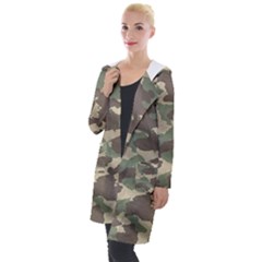 Camouflage Design Hooded Pocket Cardigan by Excel