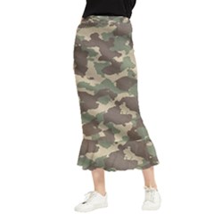 Camouflage Design Maxi Fishtail Chiffon Skirt by Excel