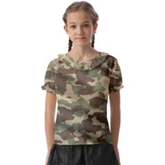 Camouflage Design Kids  Frill Chiffon Blouse by Excel