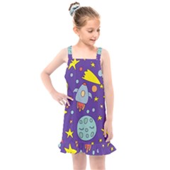 Card-with-lovely-planets Kids  Overall Dress by Simbadda