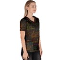 Mathematical-colorful-formulas-drawn-by-hand-black-chalkboard Women s V-Neck Scrub Top View3