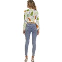 Seamless-tropical-pattern-with-papaya Long Sleeve V-Neck Top View4