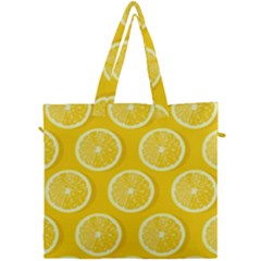 Lemon-fruits-slice-seamless-pattern Canvas Travel Bag by Simbadda