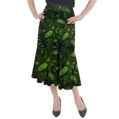 Bacteria-virus-seamless-pattern-inversion Midi Mermaid Skirt by Simbadda