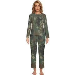 Camouflage-splatters-background Womens  Long Sleeve Lightweight Pajamas Set by Simbadda